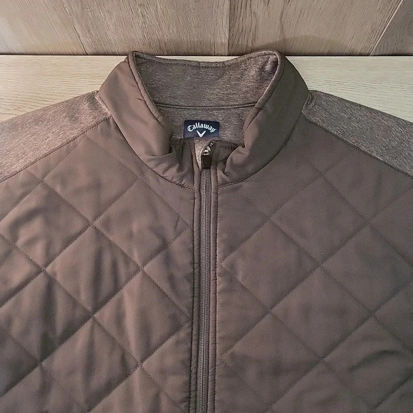 🛍Callaway Weather Series Grey Quilted Front Full‎ Zip Golf Jacket Mens XXL - Picture 7 of 8